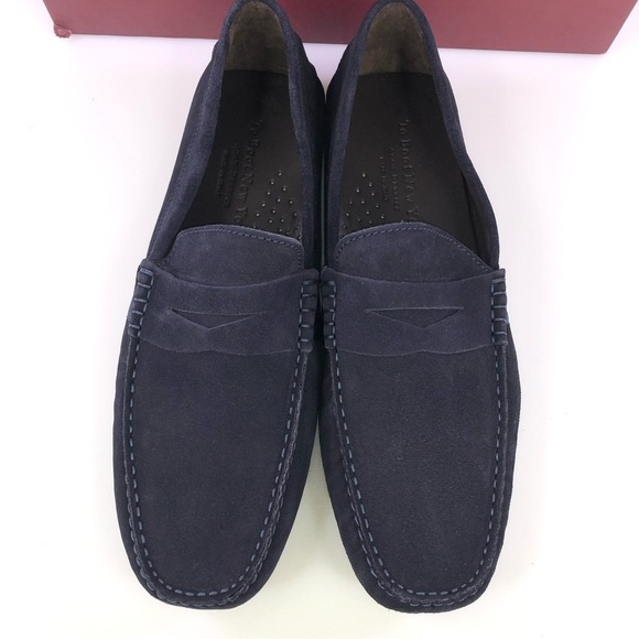 To Boot New York Adam Derrick Men’s Ocean Drive Suede Navy Blue Loafers - Picture 6 of 9